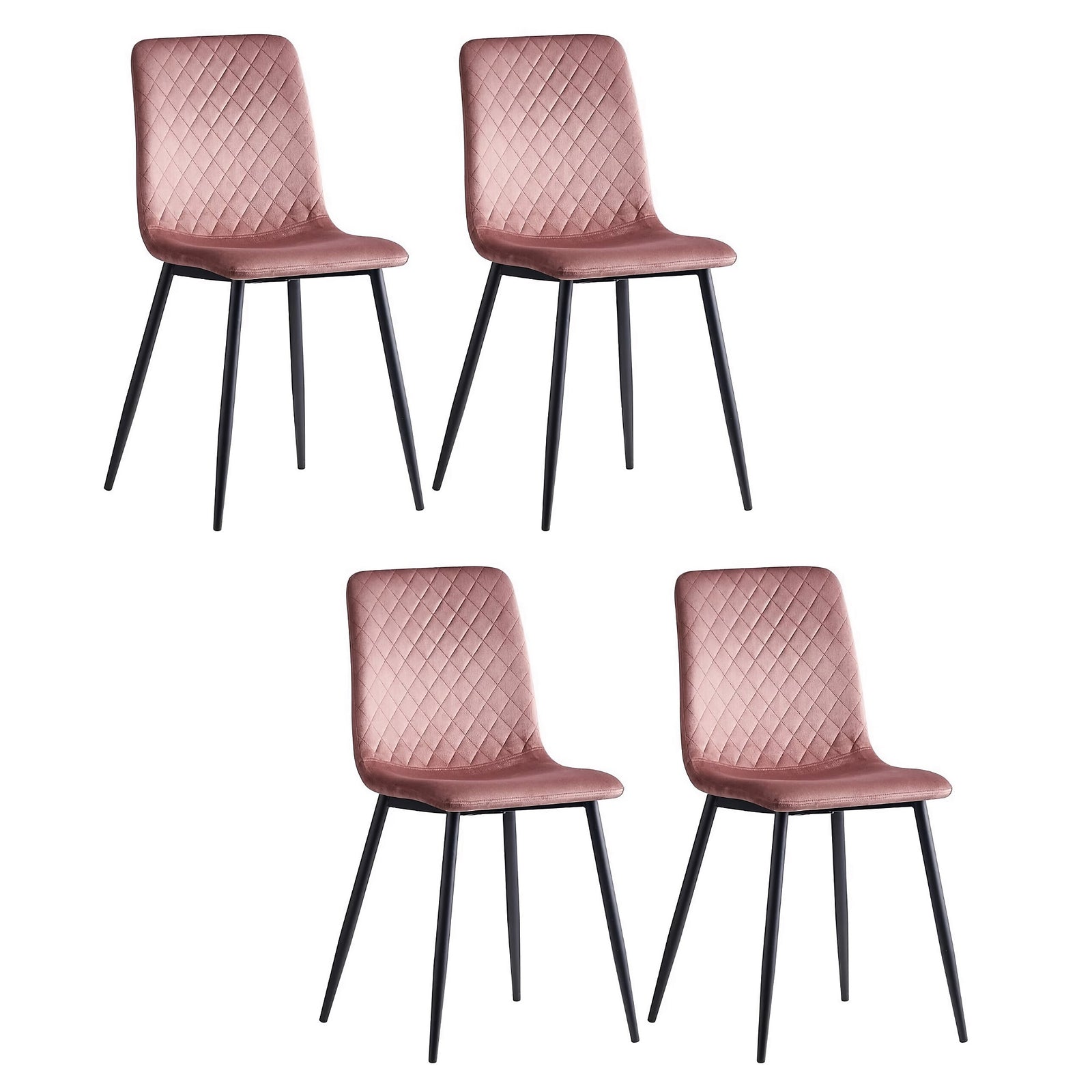 4 SET VELVET DINING CHAIRS SET