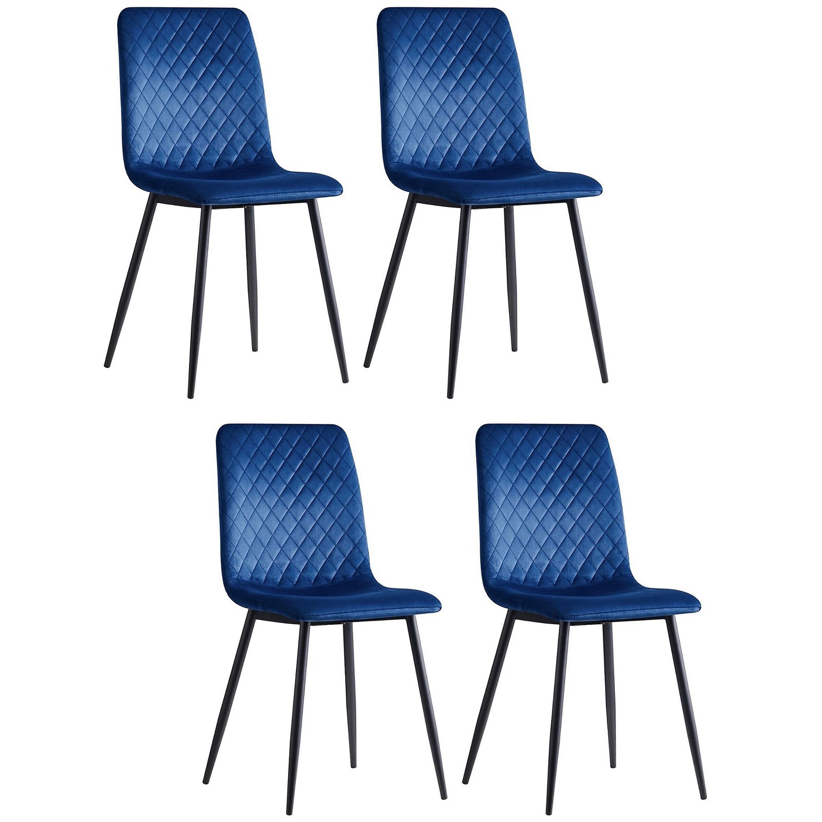 4 SET VELVET DINING CHAIRS SET