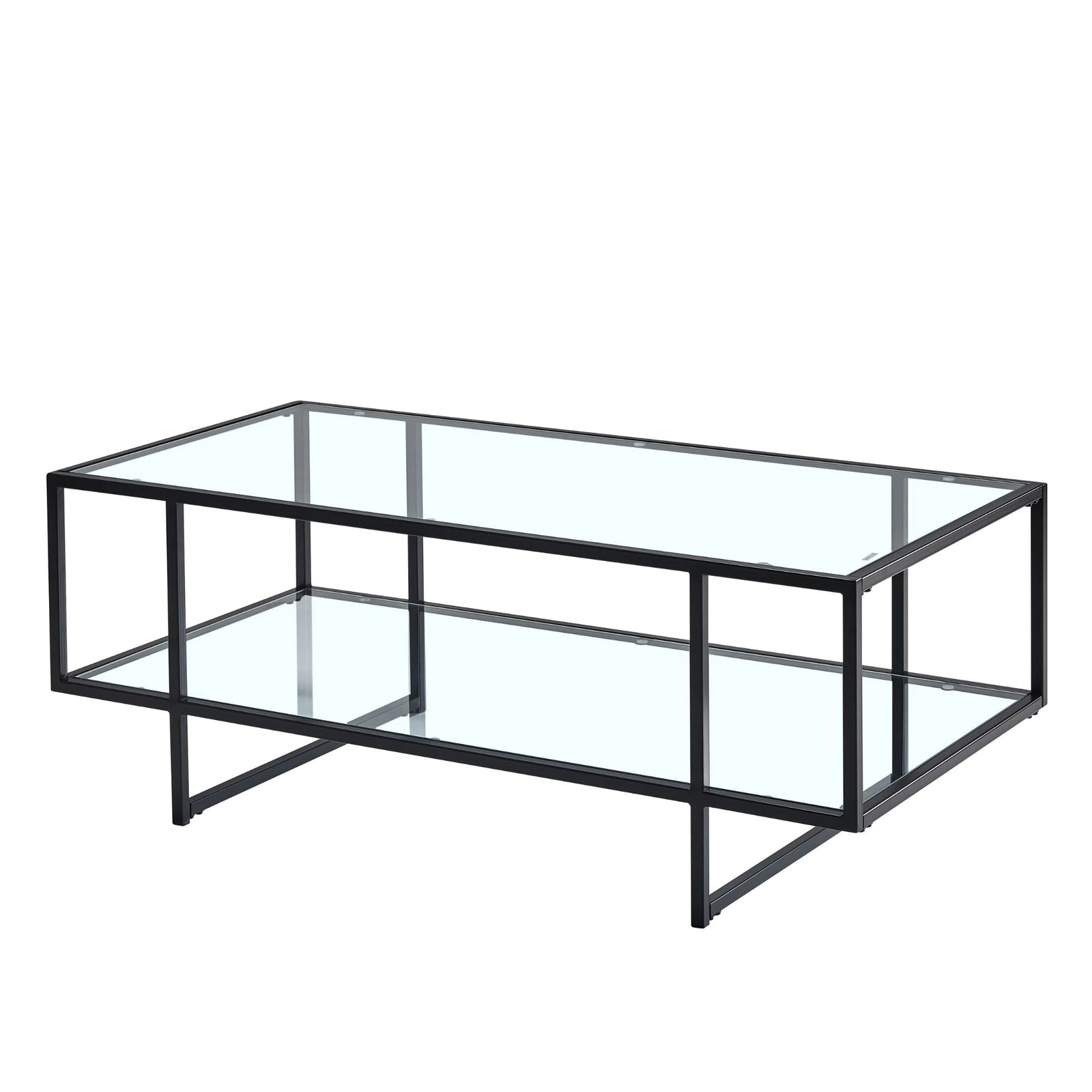 Glass Coffee Table with Storage
