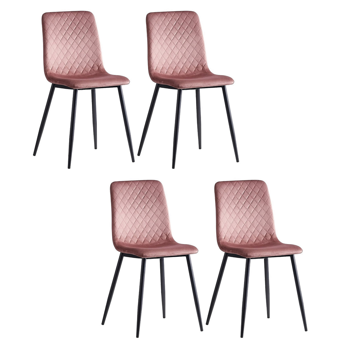 4 SET VELVET DINING CHAIRS SET