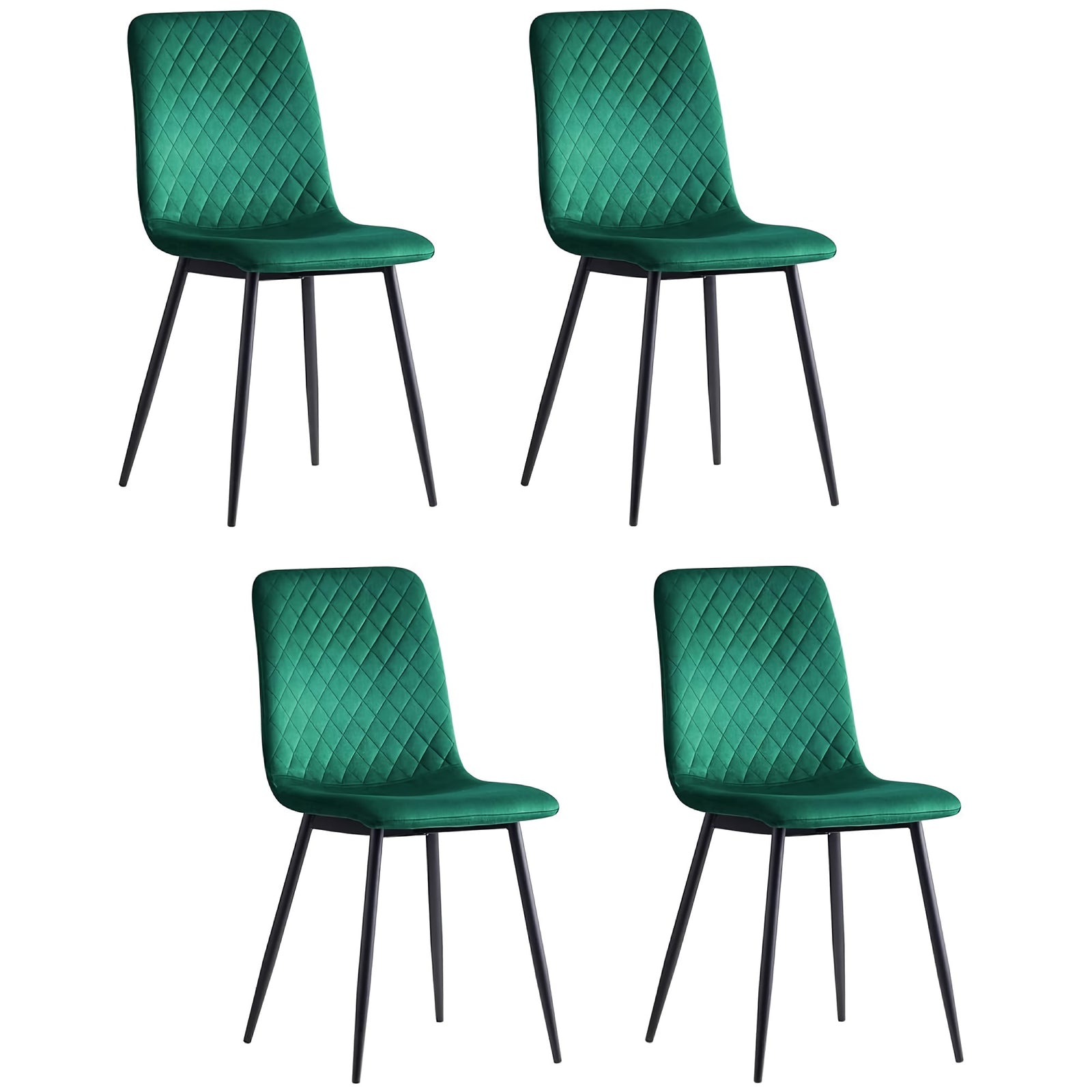 4 SET VELVET DINING CHAIRS SET