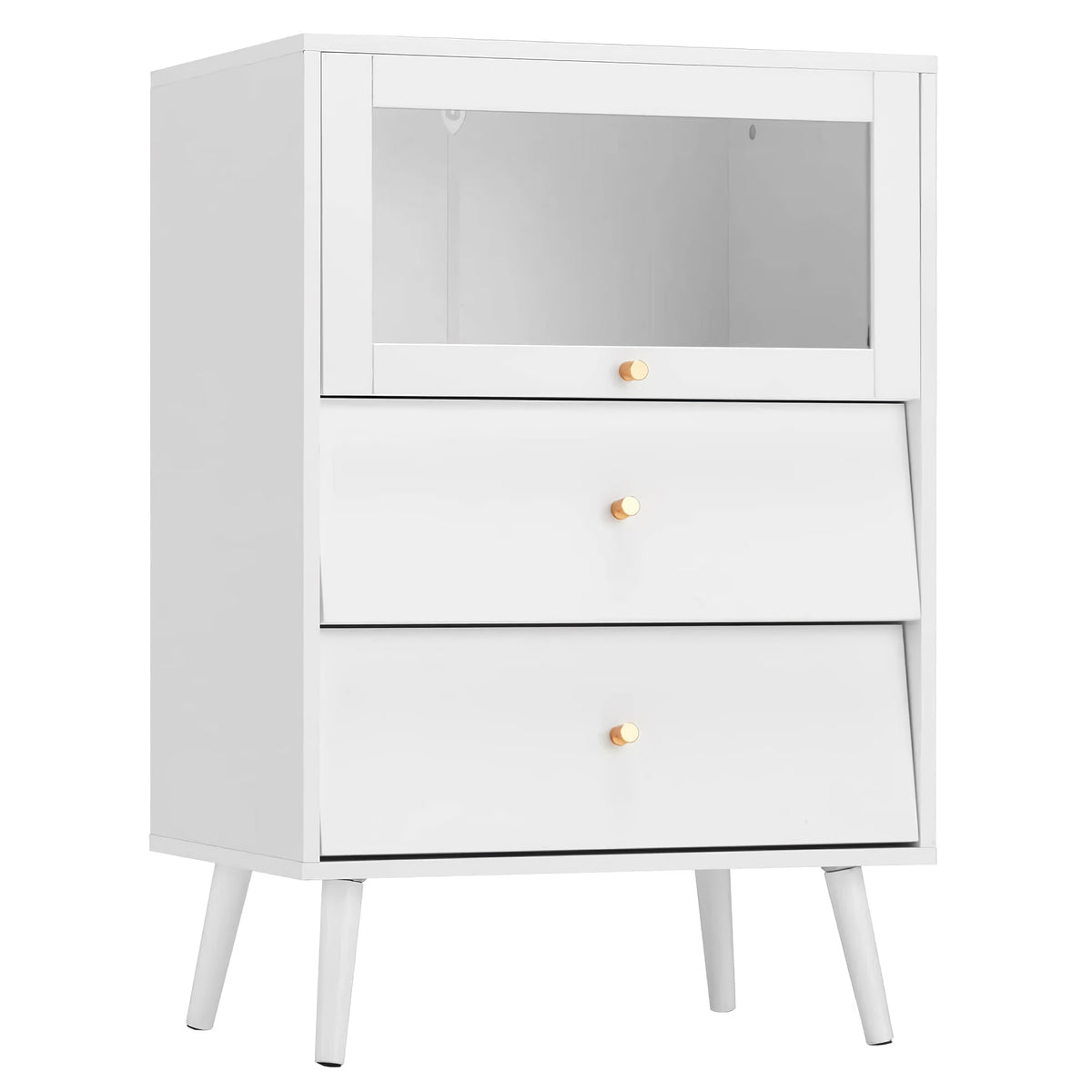 White Accent Cabinet Glass Door