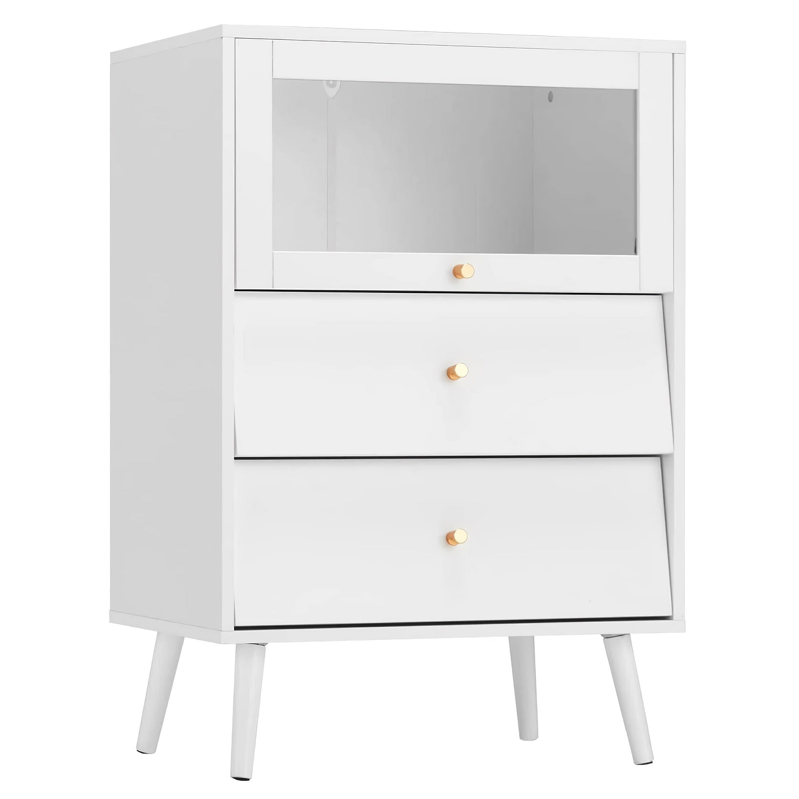 White Accent Cabinet Glass Door