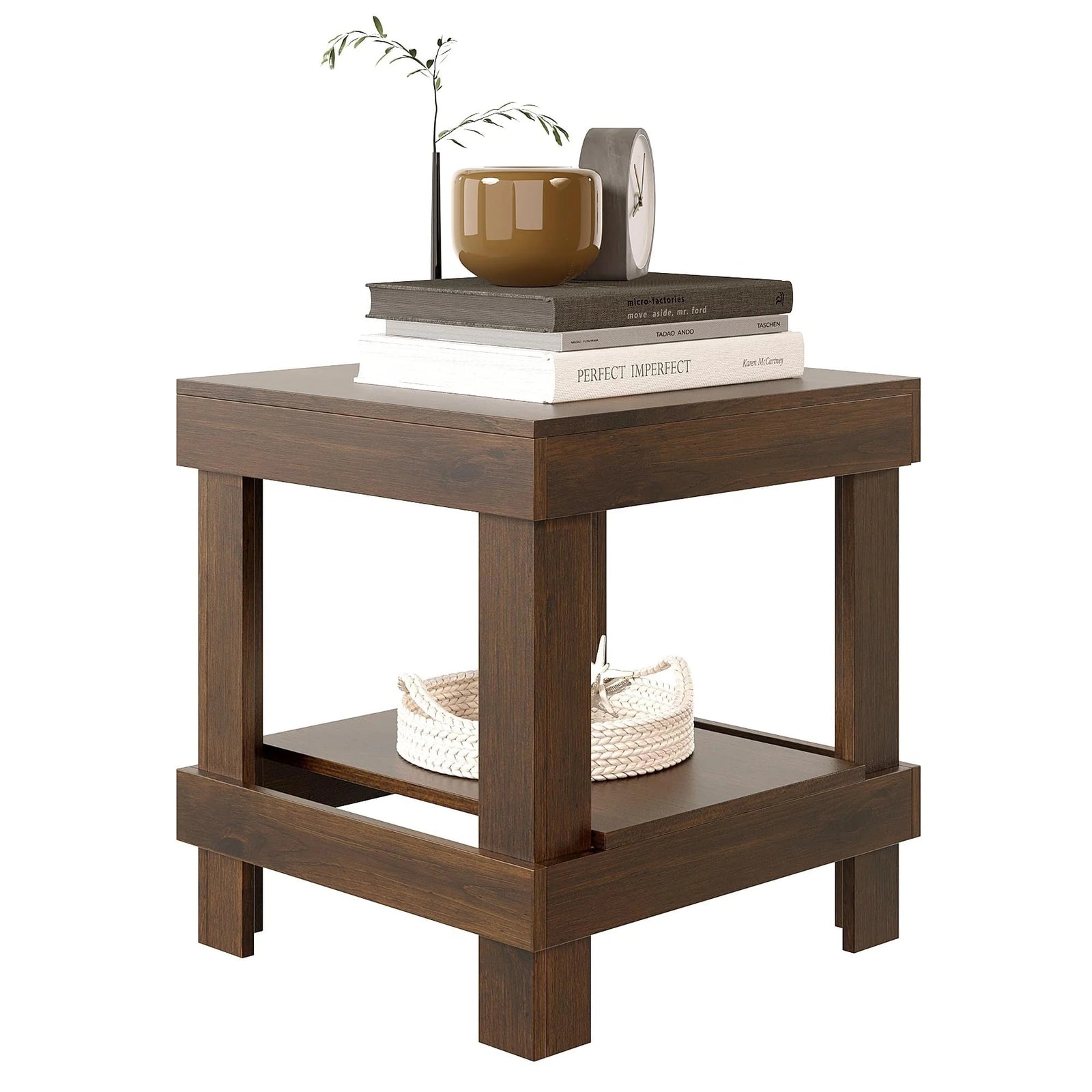 NIGHTSTAND WITH 2-TIER STORAGE