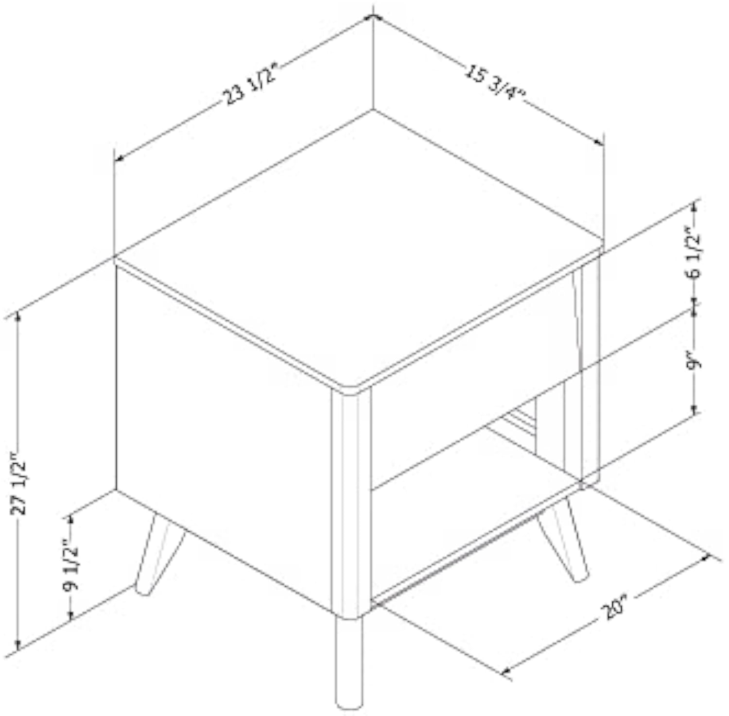 1-Drawer Wood Veneer Nightstand