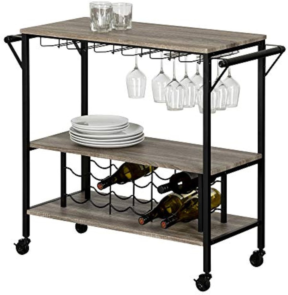 BAR CART WITH WINE RACK