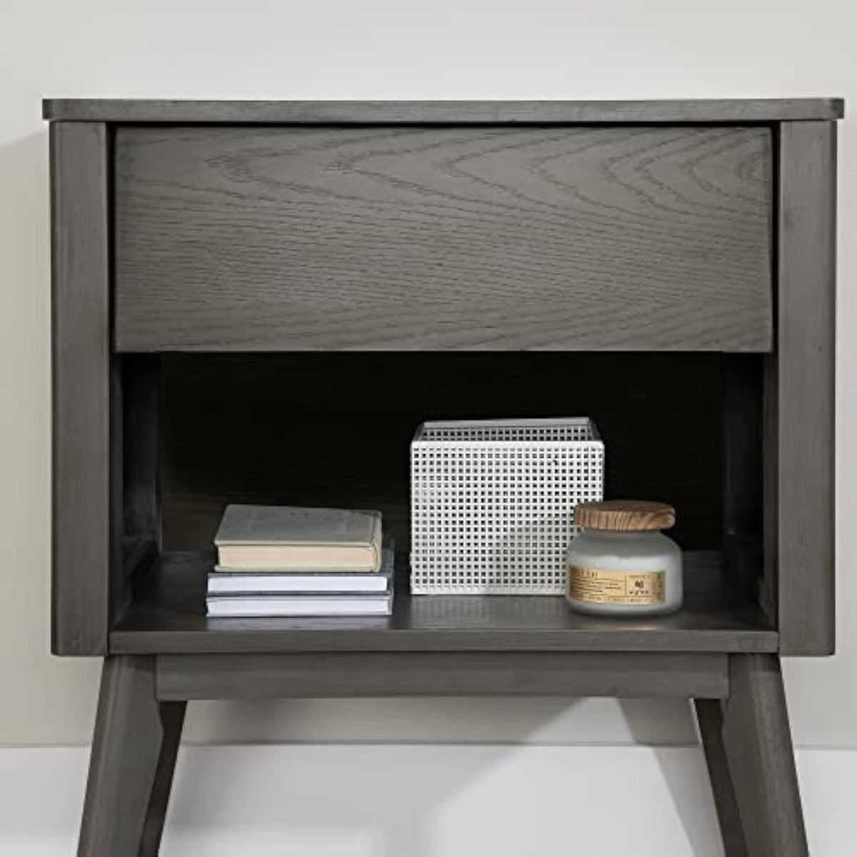 1-Drawer Wood Veneer Nightstand
