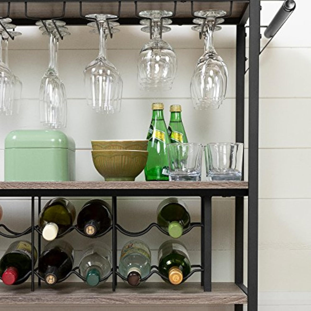 BAR CART WITH WINE RACK